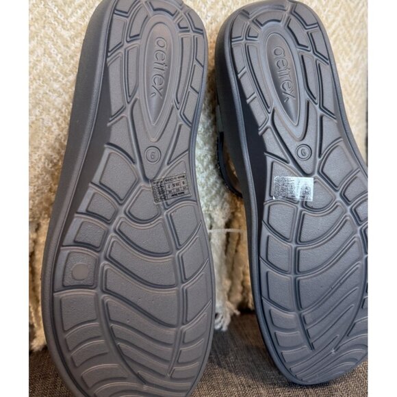 Aetrex Women’s Size 9 Skyler Thong Sandal pewter Grey embellished - Picture 9 of 10